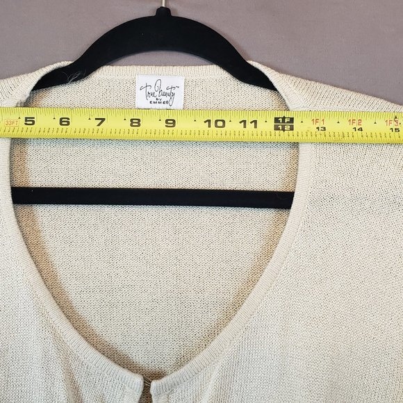 True Beauty by Emme Women's Size 2 Plus (XL) embroidered sleeves Sweater Jacket - Picture 14 of 15